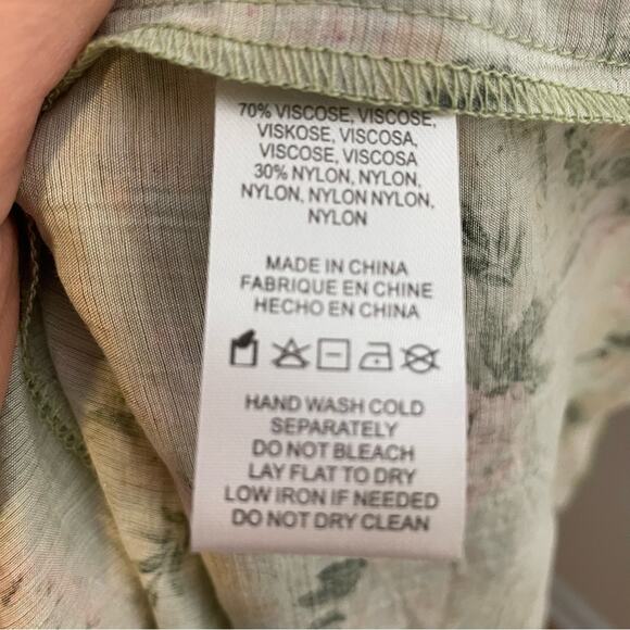 NWT ANTHROPOLOGIE Current Air Green Duster Floral Boho Style Spring Summer - Picture 8 of 8